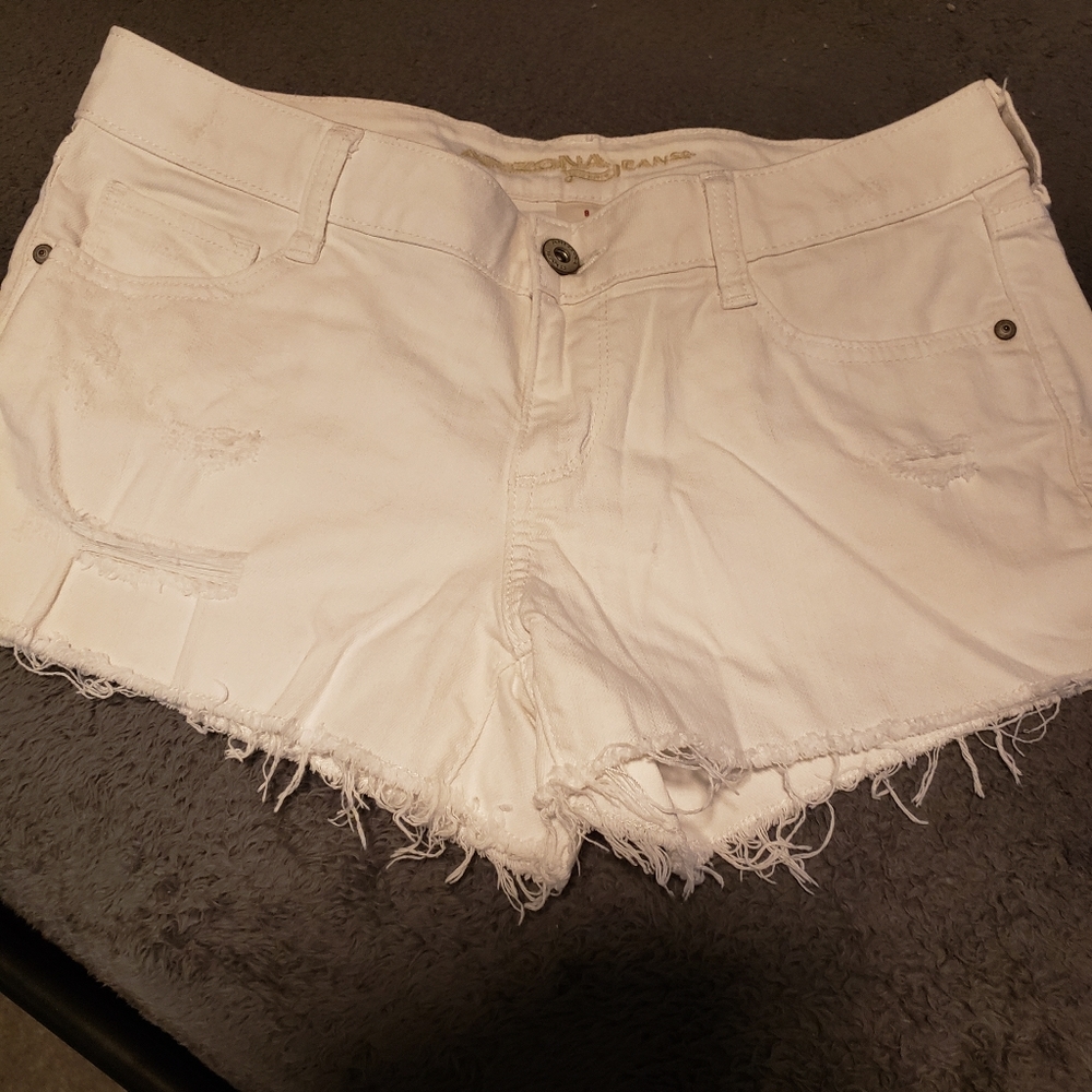 White Jean Shorts
